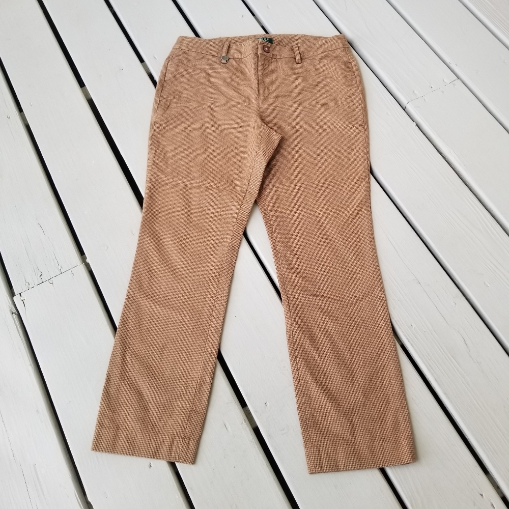 8p RARE Ralph Lauren  houndstooth tan pants